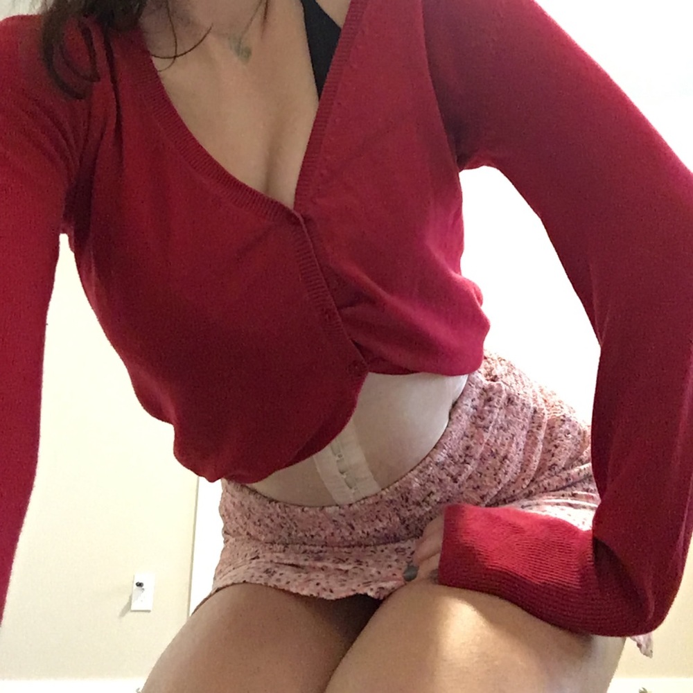 Cute red cardigan